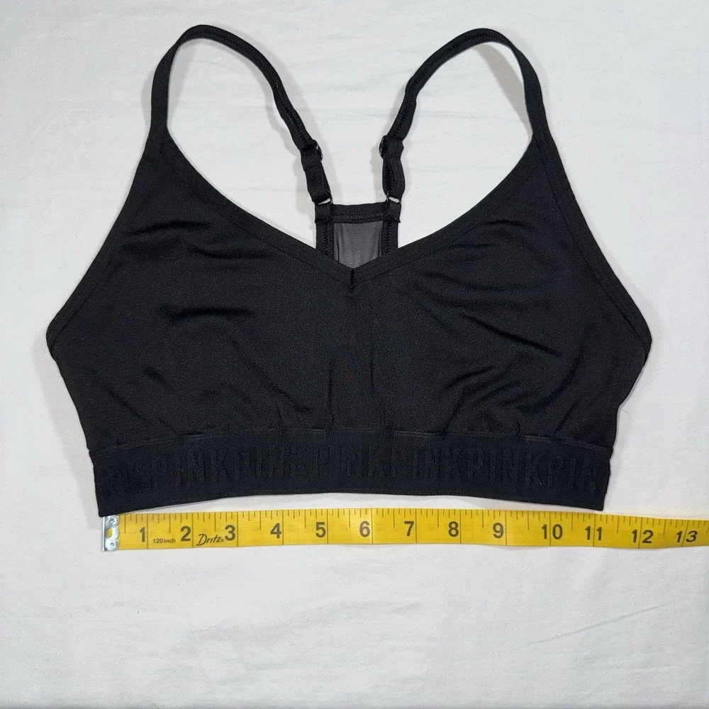 Victoria's Secret PINK Ultimate‎ Sports Bra Black Athleisure Racerback Size M